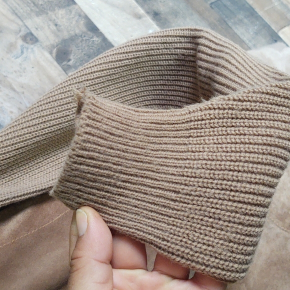 Vintage Setiage Made in Italy suede and Knit sweater Cardigan Jacket sz Med wom - Picture 11 of 17